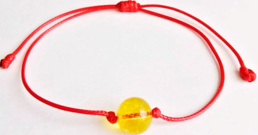 

Браслет Handmade ИП Егорова с натуральным камнем Цитрин, 10мм, завязки