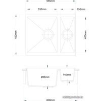 Кухонная мойка Longran Enigma ENG555.460 15 (terra/38)