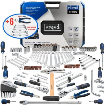 Универсальный набор инструментов Scheppach Sch-41421-5 Gold (148 предметов)