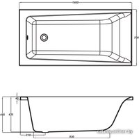 Ванна Cersanit Lorena 140x70 (с каркасом и экраном)