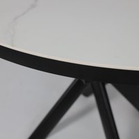 Кухонный стол Мамадома Ronaldo-120 раздвижной 120-160 (patagonoa bianco gloss premium cer/черный)