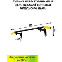 Турник Absolute Champion HIT АЧ 9417 (черный с желтыми ручками)