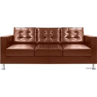 Диван Brioli Дилли клетка трехместный (экокожа, mango 8965)