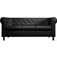 Софа Brioli Винчестер трехместный (экокожа, L22 черный/темные ножки)