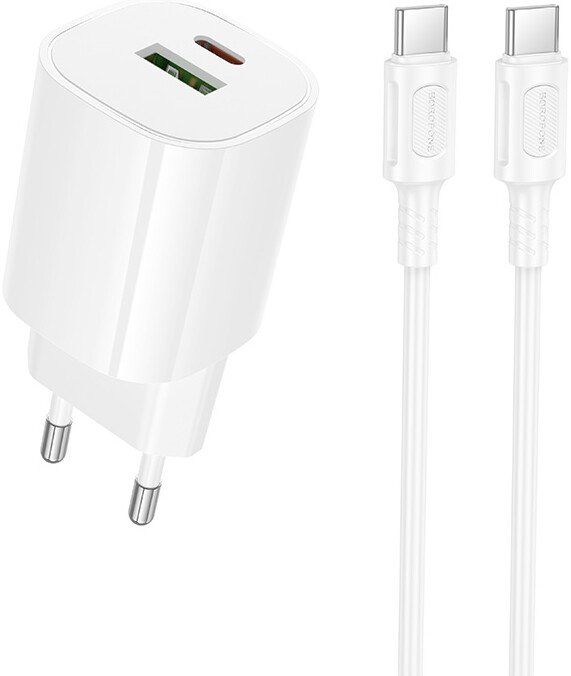 Сетевое зарядное Borofone BA104A USB Type-C (белый)