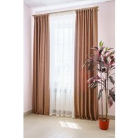 Комплект штор Decoretto Канвас орех КО-K106 1.25x2.6 м (коричневый, 2 шт)