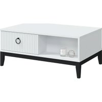 Журнальный столик MLK Шарлиз с шуфлядкой (белое сияние/белый снег)