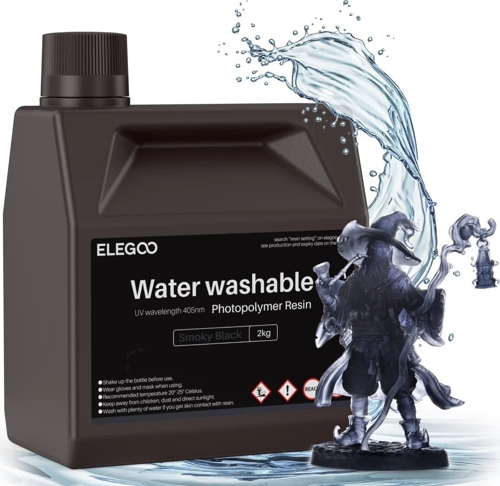 Фотополимер Elegoo Water Washable 2кг (черный дым)