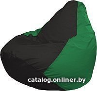 Кресло-мешок Flagman Груша Медиум Г1.1-397 (черный/зеленый)