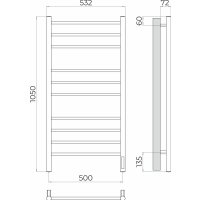 Полотенцесушитель TERMINUS Аврора П10 500x1050 (quick touch) в Пинске