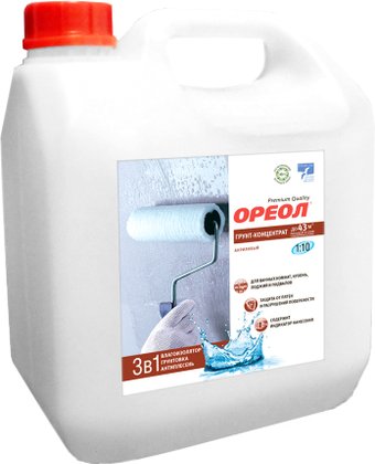 Полиакриловая грунтовка Ореол грунт-концентрат влагоизолирующий (3 кг)