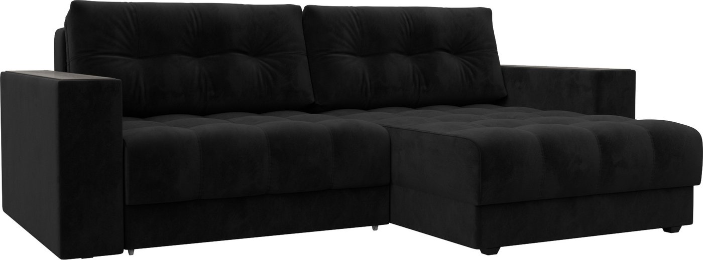

Угловой диван Лига диванов Лига-049 НПБ универсальный 128460 (велюр Seven 35 черный)