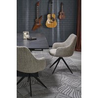 Кухонный стол Halmar Volant 160-200/90/76 (черный мрамор/дуб золотой)