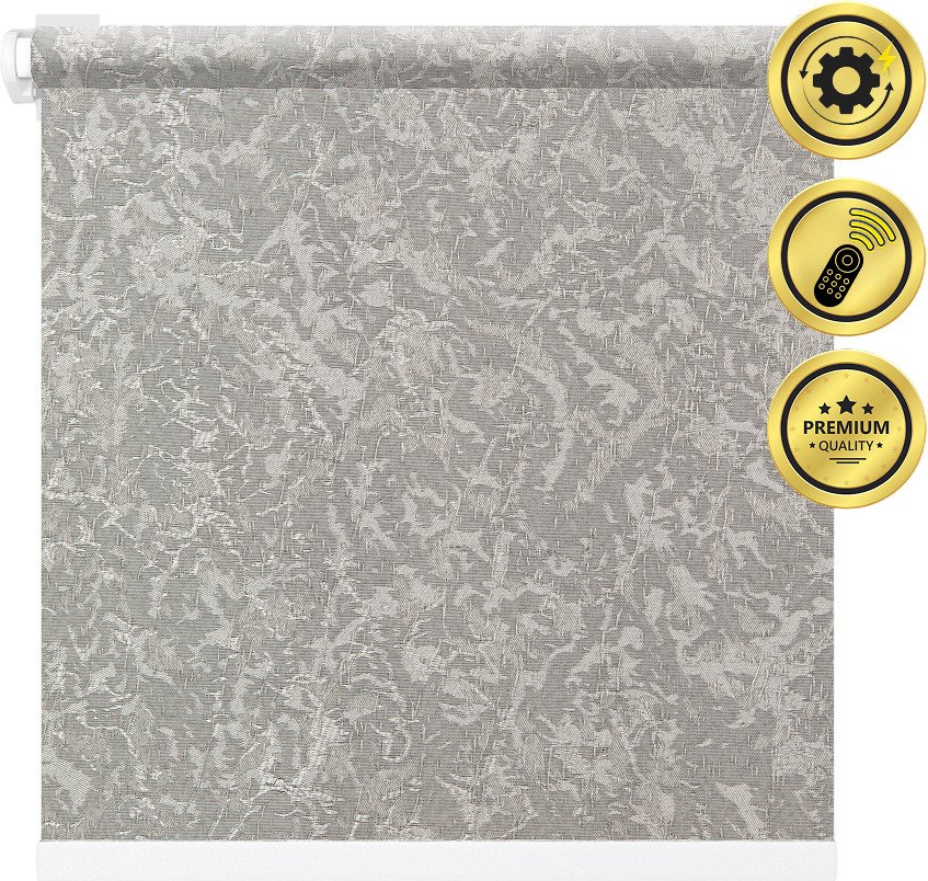 

Рулонная электроштора НеоФьюжен Джерси 150х250 правая (серый, белая фурнитура)