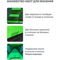 Треккинговая палатка RSP Outdoors River 3 (зеленый)