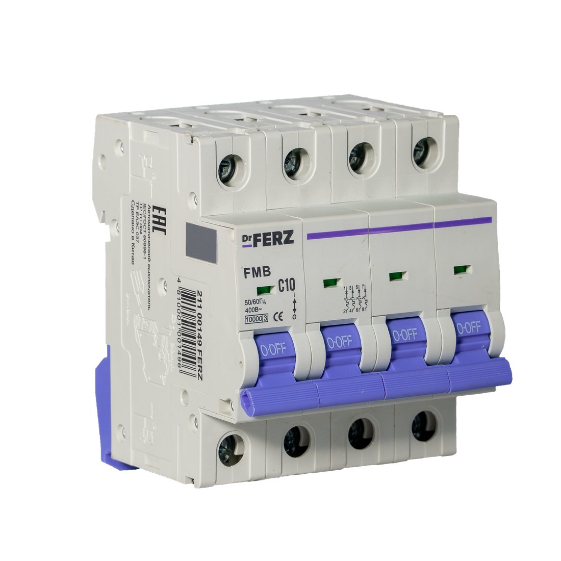 Выключатель автоматический Dr.Ferz FMB-C 10kA 4P 10 C 21100149FERZ