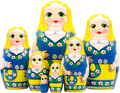 Развивающая игра Брестская Фабрика Сувениров В шведском народном костюме (набор 7 шт)