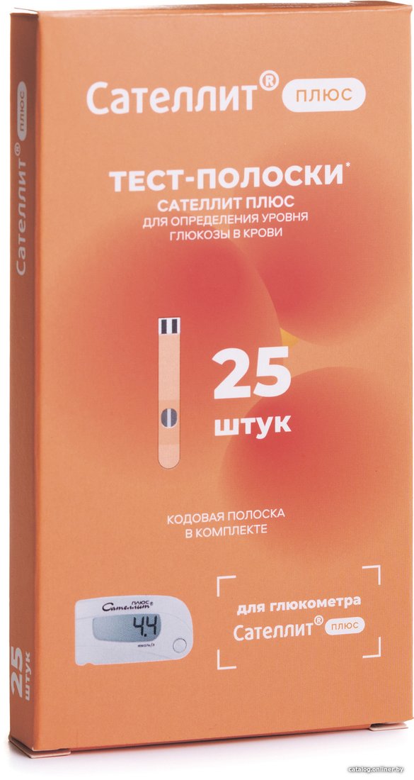 Тест-полоски ЭЛТА ПКГЭ-02.4 Сателлит плюс 25 шт.