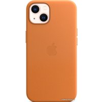 Чехол для телефона Apple MagSafe Leather Case для iPhone 13 (золотистая охра)