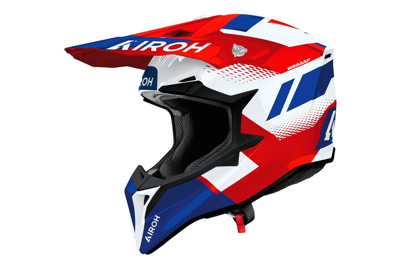 Мотошлем Airoh WRAAAP Vision WRAV55-M (M, красный/синий глянец)
