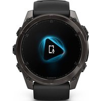 Умные часы Garmin Fenix 8 Sapphire 51мм (угольно-серый DLC, пепельно-черный силиконовый ремешок)