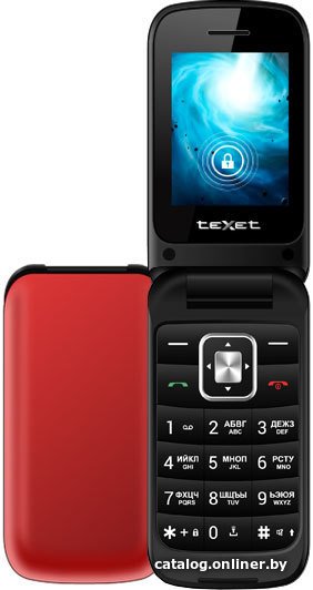 Кнопочный телефон TeXet TM-422 (красный)
