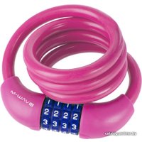 Тросовый велосипедный замок M-Wave DS 12.10 S (розовый)