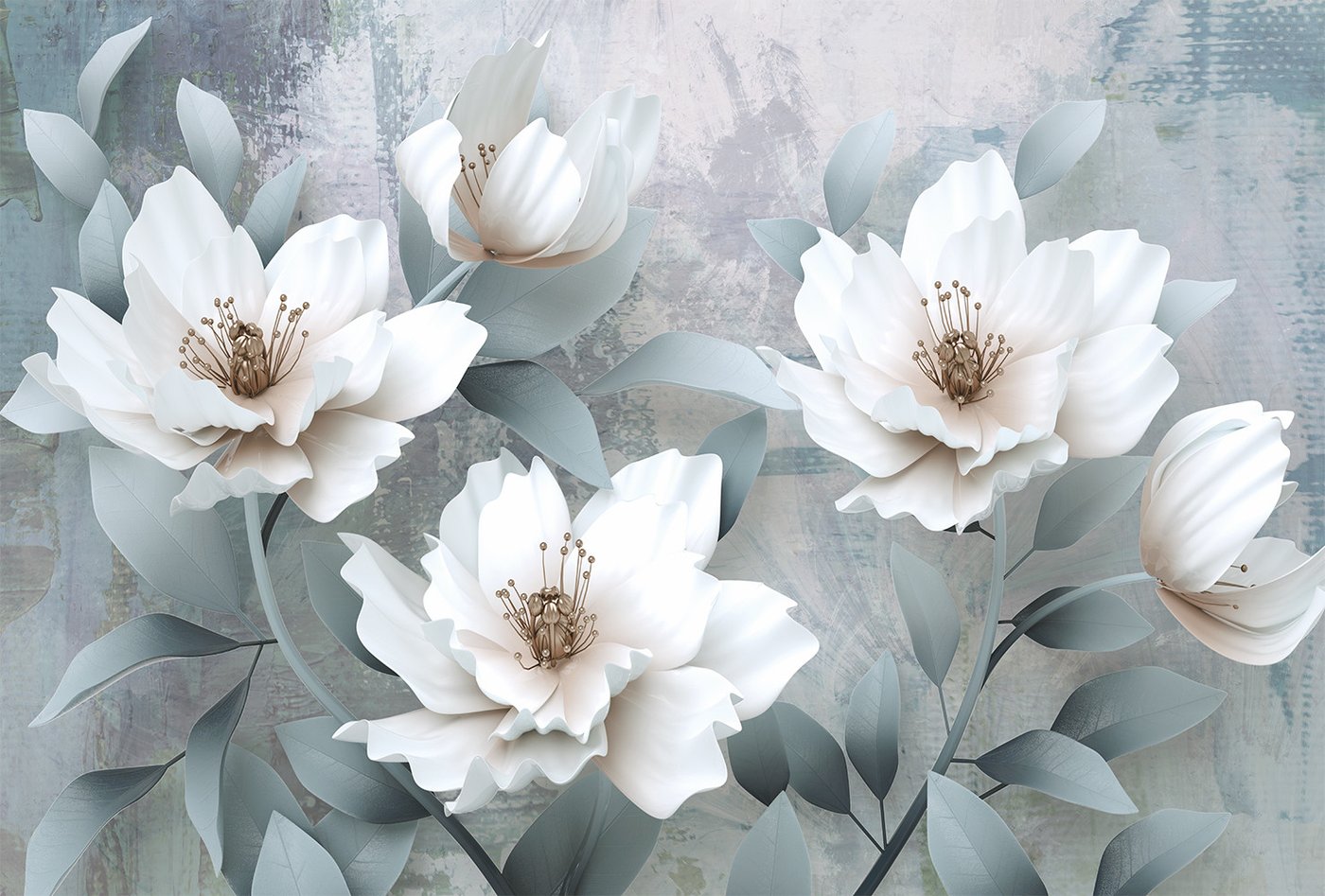 

Фотообои Vimala 3D Белые цветы 270x400