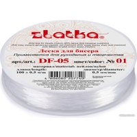 Набор бисероплетения Zlatka Леска для бисера DF-05 d 0.5 мм 100 м (№01 белый)