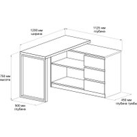 Стол Домус СТР04-лофт 120x50 (белый/металл черный)