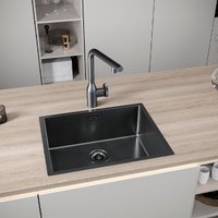 Кухонная мойка Paulmark Next 54 Uni PM215444-GM (черный/вороненая сталь)