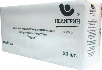 Пеленка одноразовая Пелигрин Super медицинские 60x60 (30 шт)