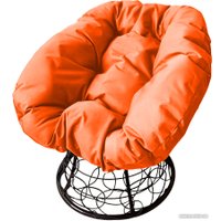 Кресло M-Group Пончик 12320407 (черный ротанг/оранжевая подушка)