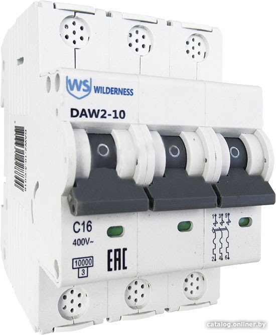 Выключатель автоматический Wilderness DAW2-10 3P 63A C 10kA DAW2-10-3-C063