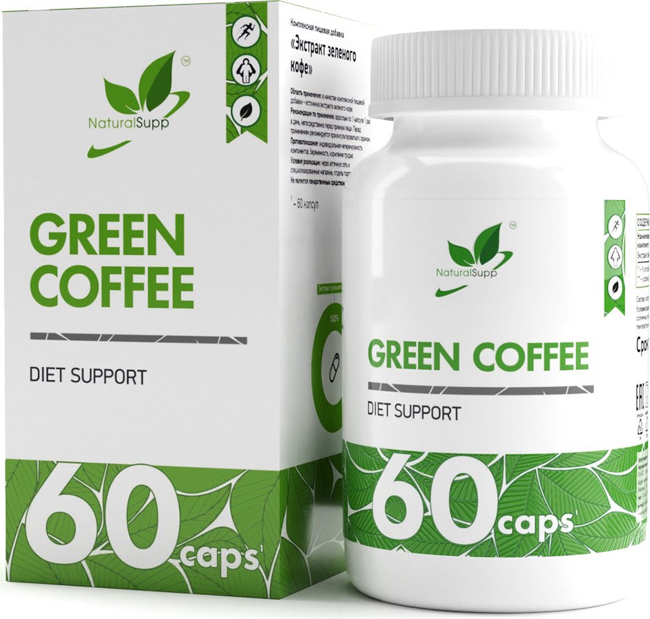 

БАД NaturalSupp Экстракт зеленого кофе (Green coffee extract), 60 капсул