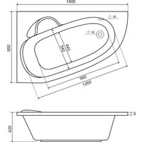 Ванна Lauter Valencia 140x95 2102140L