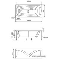 Ванна 1Марка Elegance 120x70 (с ножками)