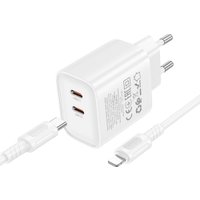 Сетевое зарядное Borofone BA85A Lightning (белый)