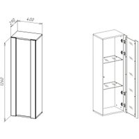 Шкаф-витрина НК-Мебель Point тип-21 71775200 (серый графит)