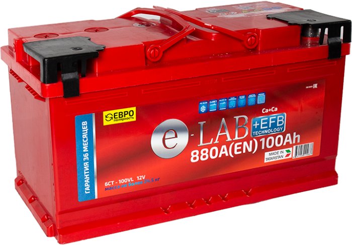

Автомобильный аккумулятор E-Lab 6СТ-100R + EFB (100 А·ч)