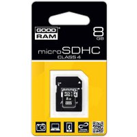 Карта памяти GOODRAM microSDHC Class 4 8GB + адаптер (SDU8GHCAGRR10)