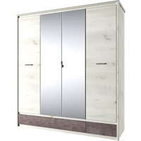 Шкаф распашной Anrex Bjork 4DG3S Z (ольха полярная/оникс)