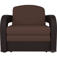 Кресло-кровать Мебель-АРС Кармен-2 (рогожка/экокожа, шоколад/коричневый)