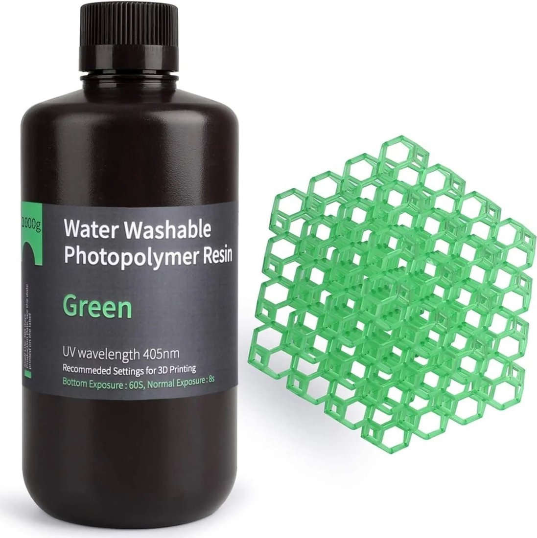 

Фотополимер Elegoo Water Washable 1кг (зеленый)