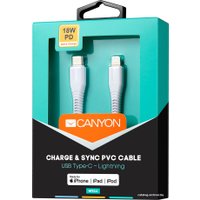 Кабель Canyon MFI-4 CNS-MFIC4W USB Type-C - Lightning (1.2 м, белый)