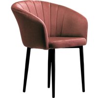 Стул с подлокотниками Памир Версаль F62 Поворотный (розовый/черная опора)