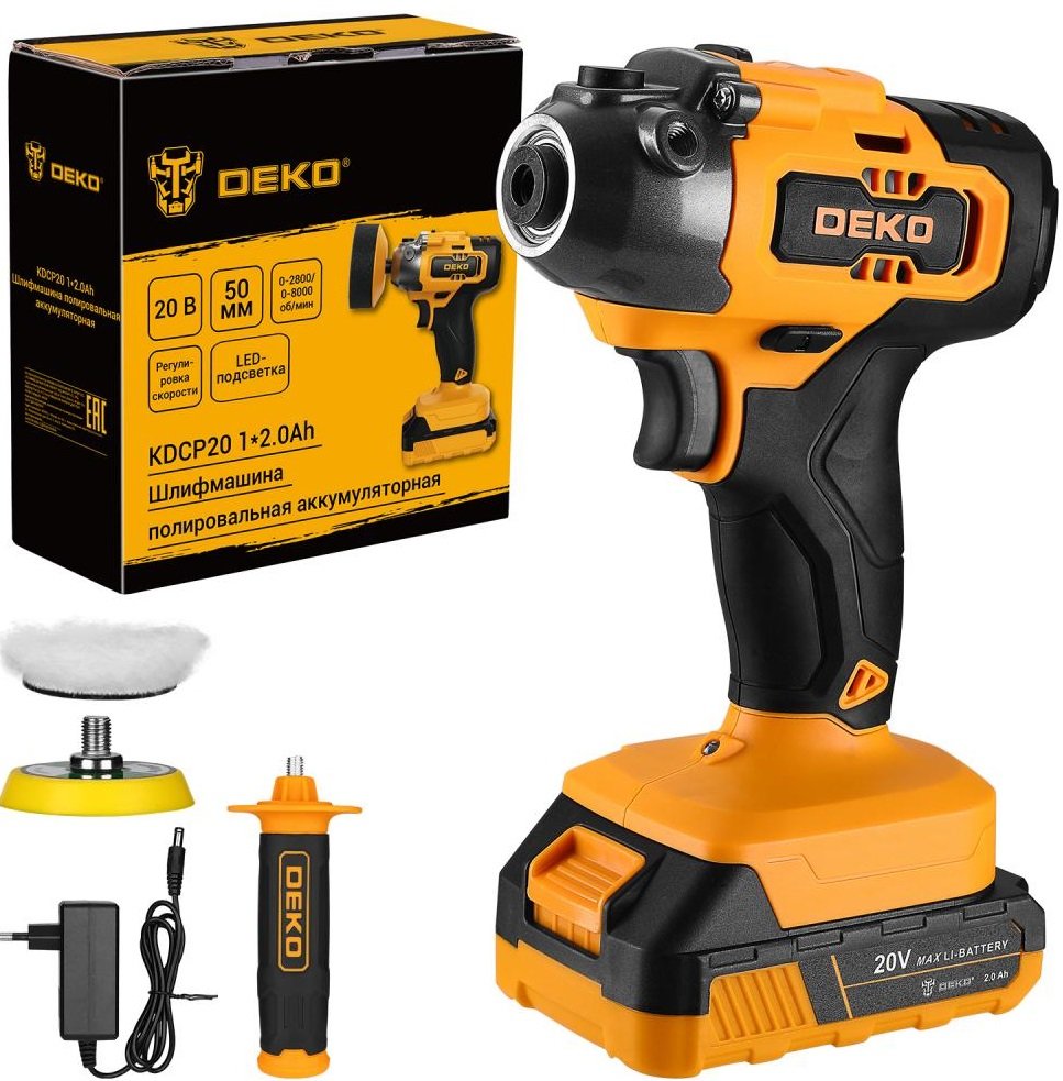 

Полировальная машина Deko KDCP20 081-1027 (с 1-им АКБ)