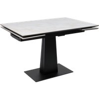 Кухонный стол Lepremo AV 2119 МДФ+керамика раздвижной 1200-1800x800 (белый глянцевый Carla Larkin/черный)