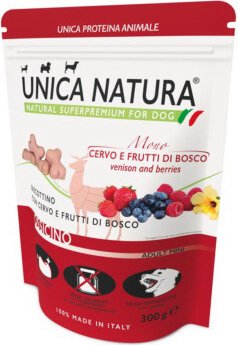 

Лакомство для собак Unica Natura Mono Ossicino Adult Mini с олениной и дикими ягодами 300 г