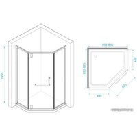 Душевой уголок RGW HO-084B 90x90 (черный/прозрачное стекло)